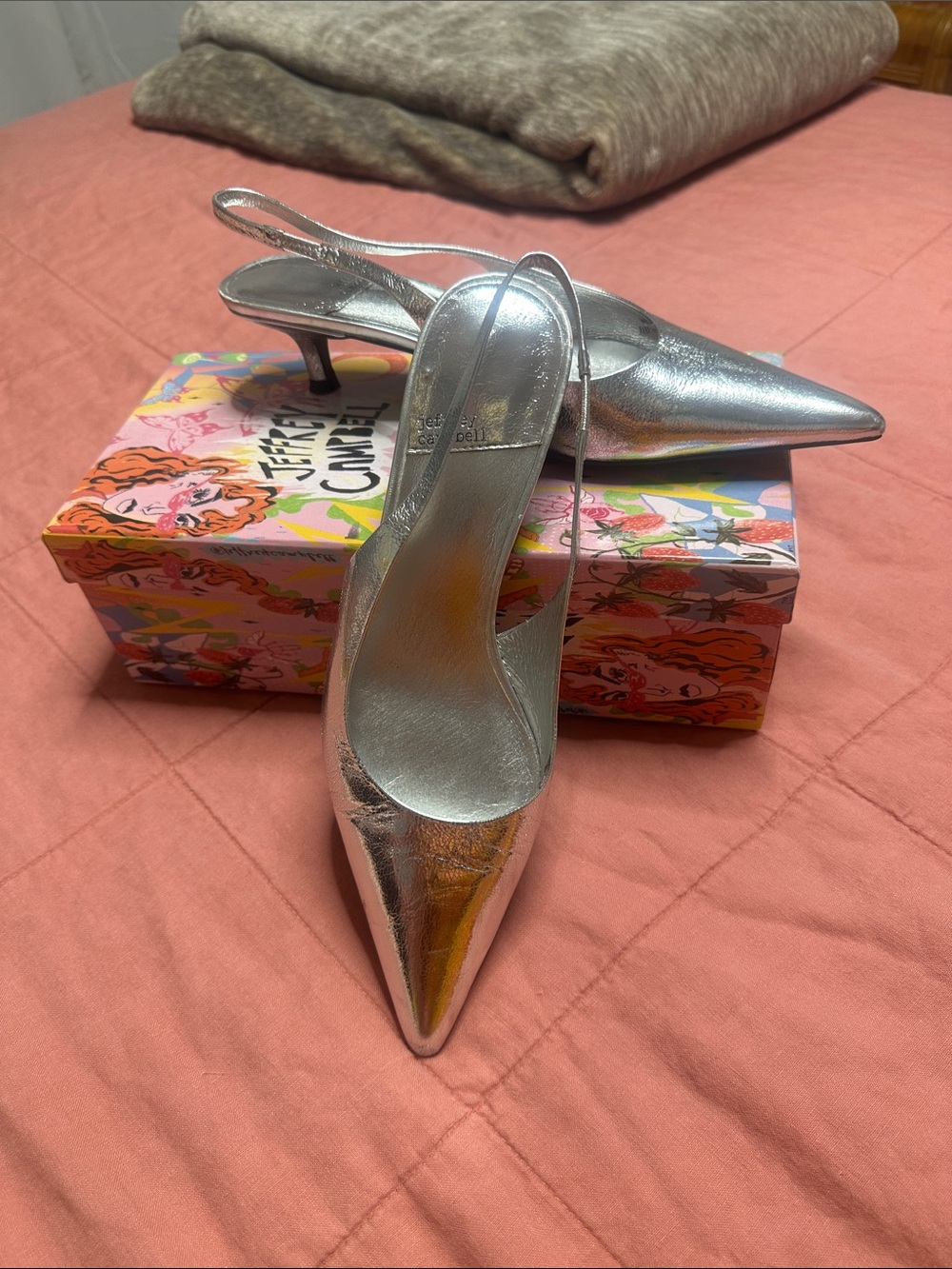 Jeffrey Campbell, Silver Persona Slingbacks